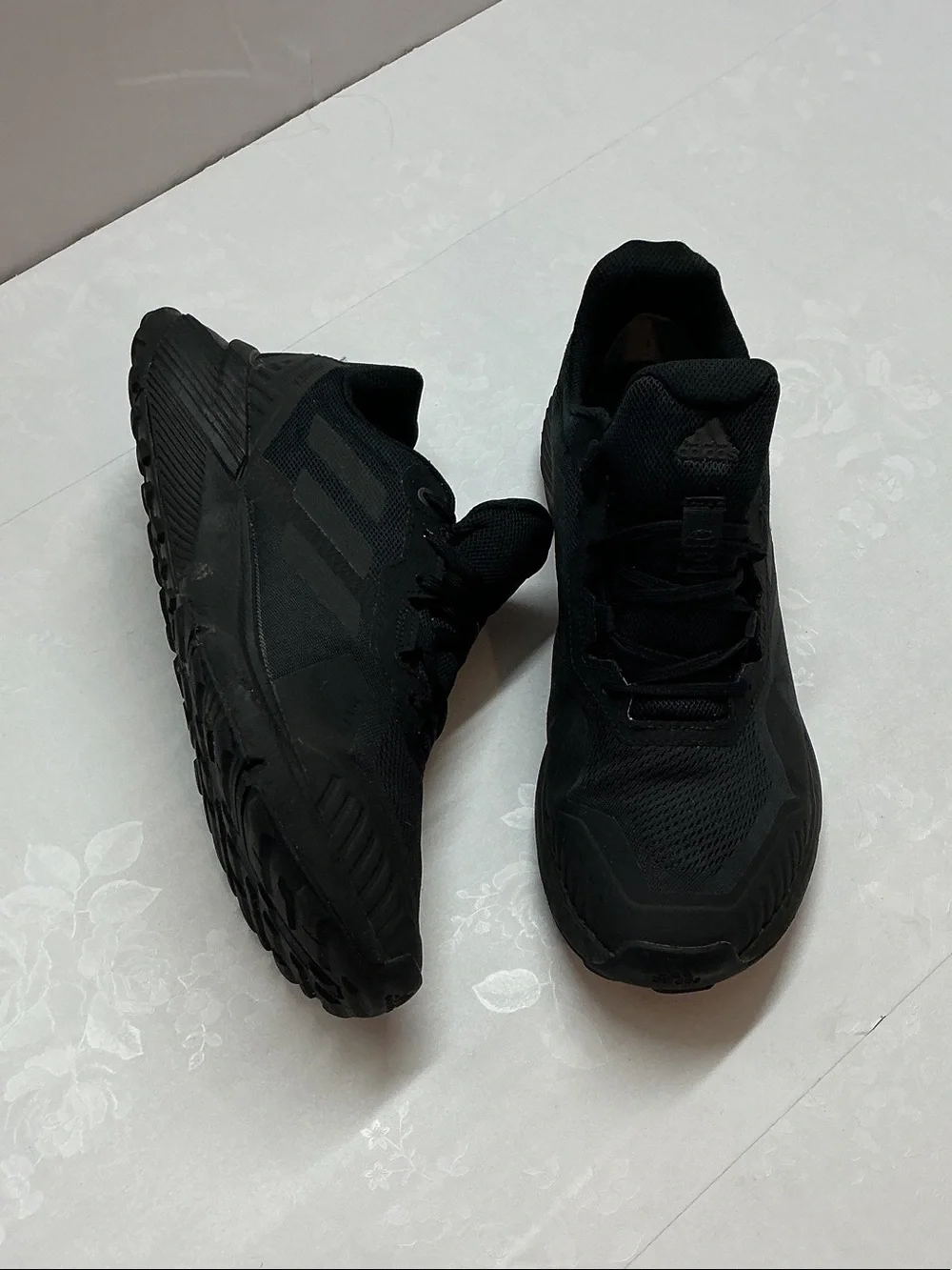 adidas Black Mesh Lace-Up Running Shoes